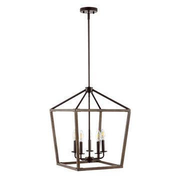 Oria 10" Iron Farmhouse Industrial Lantern LED Pendant - JONATHAN Y